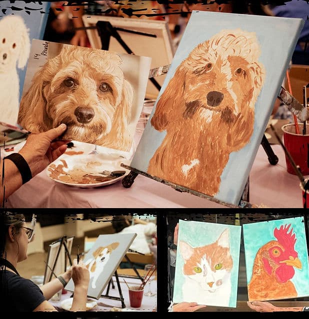 A colorful painted portrait of a beloved pet